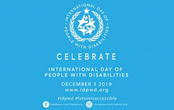 International day of people with disabilities logo on blue background